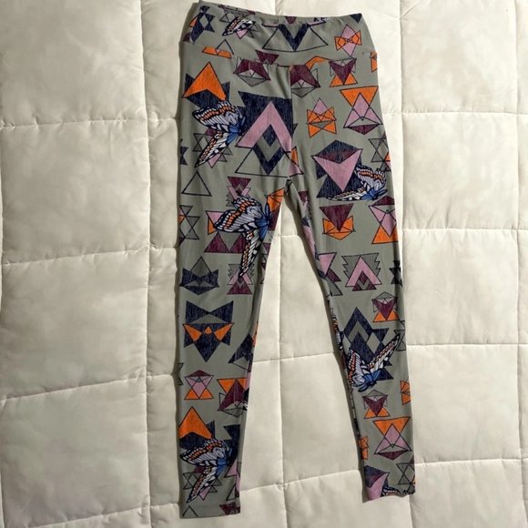 🧡 LulaRoe Butterfly Geometric Leggings One Size - Picture 1 of 4
